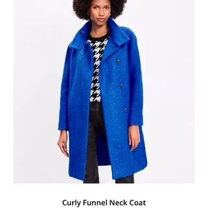 LOFT Royal Blue Textured Coat, L